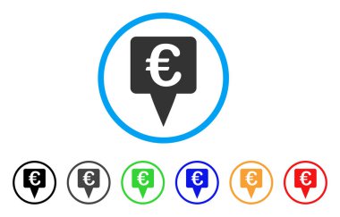 Avrupa harita işaretçi yuvarlak simgesi