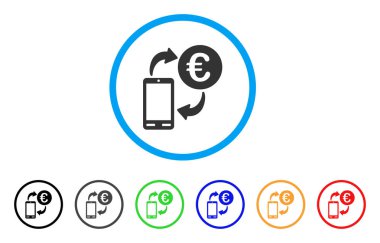 Euro mobil Exchange yuvarlak simge