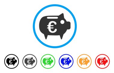 Euro kumbara simgesi yuvarlak