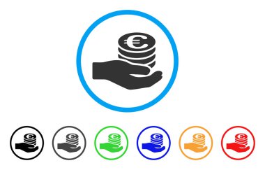 Euro maaş yuvarlak simge