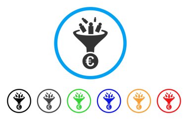 Euro Satış dönüşüm yuvarlak simge