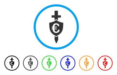 Euro kalkan yuvarlak simgesi