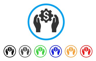 Bakım bankacılık yuvarlak simge eller