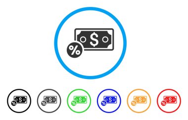 Banknot yüzde simgesi yuvarlak