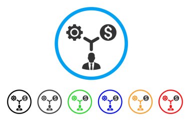 İş düzeni yuvarlak simge