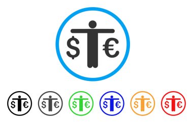 Para birimi tüccar yuvarlak simge