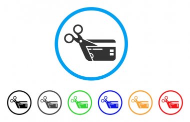 Kesim kredi kartı yuvarlak simge