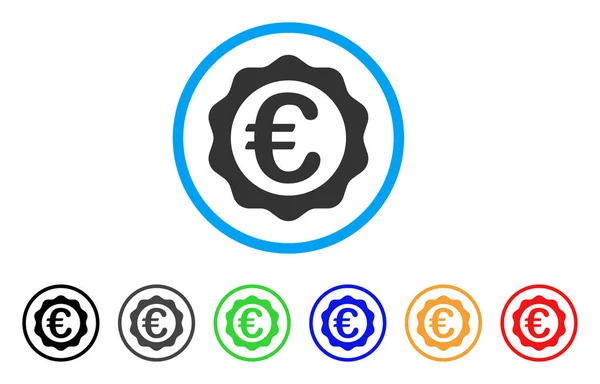 Euro Award Sceau rond Icône — Image vectorielle