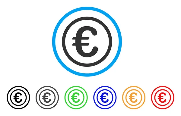 Monnaie Euro Icône arrondie — Image vectorielle