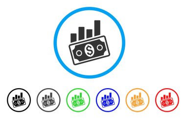 Satış çubuk grafiği yuvarlak simge