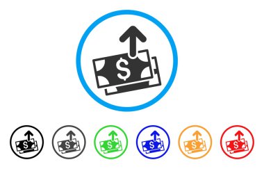 Banknot yuvarlak simge göndermek