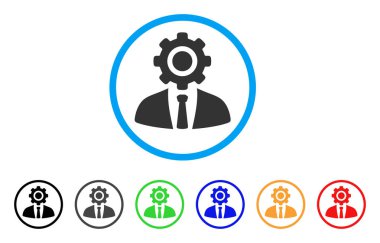 İşçi yuvarlak simge