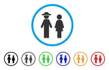 Beyefendi ve hanımefendi yuvarlak simge