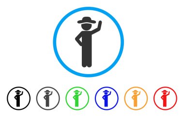 Beyefendi güvence yuvarlak simge