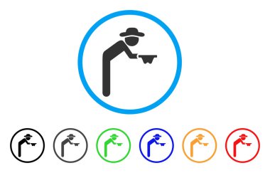 Beyefendi dilenci yuvarlak simge