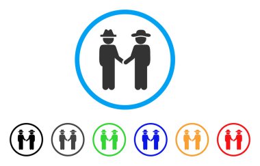 Beyefendi el sıkışma yuvarlak simge