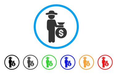 Beyefendi yatırımcı yuvarlak simge