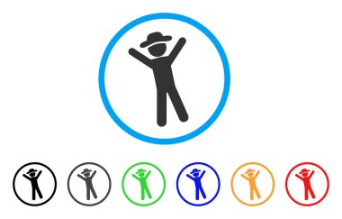 Beyefendi sevinç kutsal kişilerin resmi yuvarlak