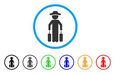 Beyefendi yolcu yuvarlak simge