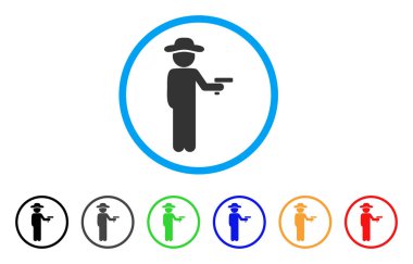 Beyefendi hırsız yuvarlak simge