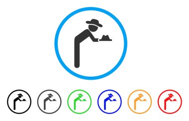 Beyefendi hizmetçi yuvarlak simge