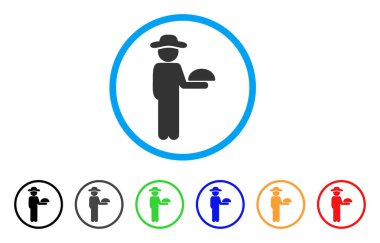 Beyefendi garson yuvarlak simge