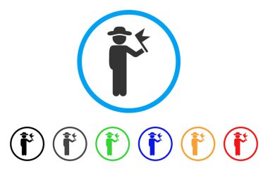 Beyefendi ile bayrak yuvarlak simgesi