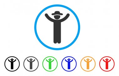 Beyefendi yuvarlak simgesini Kaldır ellerini