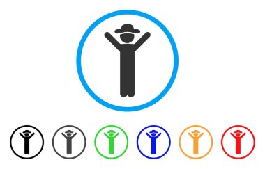 Mutlu beyefendi yuvarlak simge