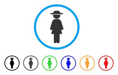 Ayakta Bayan simgesi yuvarlak