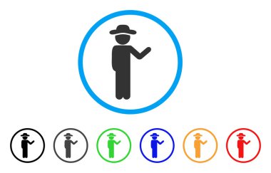 Konuşan beyefendi yuvarlak simge