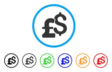 Dolar ve Lirası para birimi simgesi yuvarlak