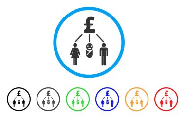 Aile Lirası bütçe yuvarlak simge