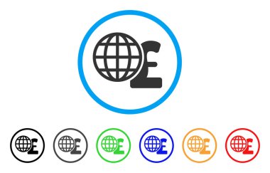 Küresel Lirası mali simgesi yuvarlak