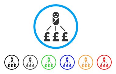 Yeni doğan Lirası giderleri simgesi yuvarlak