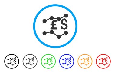 Lirası ve Doları eğilimleri yuvarlak simge