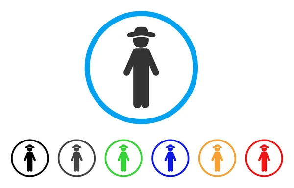 Pictogram permanent Gentleman afgerond — Stockvector