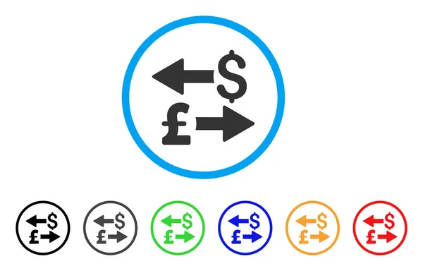 Dollar pond transacties afgerond pictogram — Stockvector