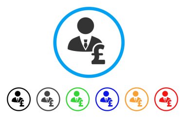 Lirası bankacı yuvarlak simge