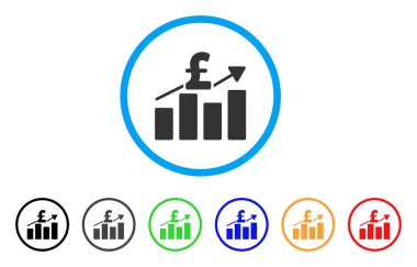 Lirası iş grafik yuvarlak simgesini