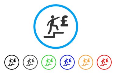 Lirası iş adımları yuvarlak simgesini