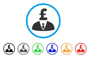 Lirası işadamı yuvarlak simge