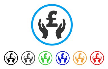 Lirası bakım el yuvarlak simge