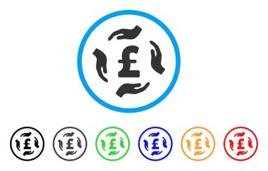 Lirası bakım el yuvarlak simge