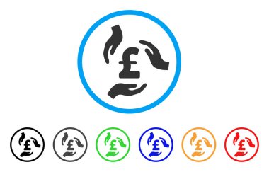 Lirası bakım el yuvarlak simge