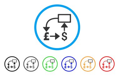 Pound dolar akış şeması yuvarlak simge