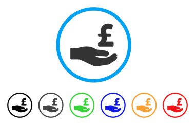 Lirası bağış el yuvarlak simgesi