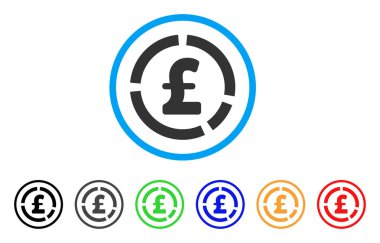 Lirası mali diyagramı yuvarlak simge