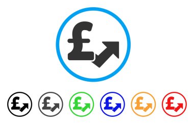 Lirası büyüme yuvarlak simge