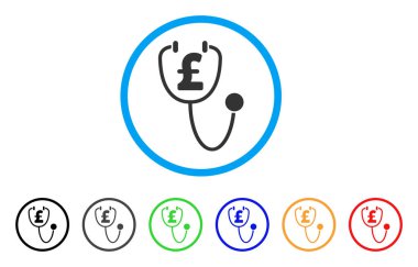 Lirası sağlık yuvarlak simge